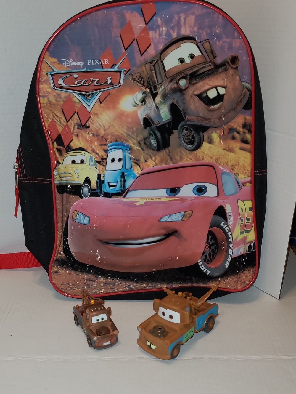 Disney Pixar Cars Tow Mater  Toy Truck Vehicle X2 And Backpack Lot